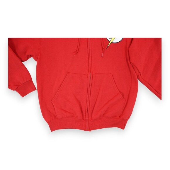 DC Comics Flash Symbol Zip-Up Hoodie Adult Full Zip Long Sleeve Size M Red - Picture 4 of 5